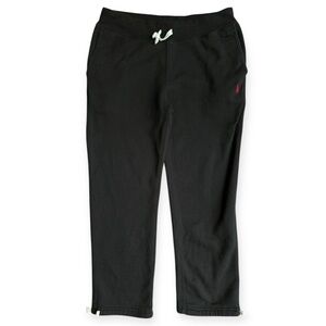 Polo Ralph Lauren Stretch Sweatpants Black Drawstring Cotton Blend Elastic $125